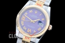 R36DJT-330 GMF 126233 SS/YG Fluted/Oyster Violet Roman-Diamonds A-2824 904L Steel