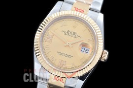 R36DJT-328 GMF 126233 SS/YG Fluted/Oyster Gold Roman-Diamonds A-2824 904L Steel