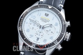 TG-AUT-101 Autavia Isograph Chronograph SS/LE White Jap OS 20 Quartz 