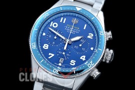 TG-AUT-104S Autavia Isograph Chronograph SS/SS Blue Jap OS 20 Quartz 