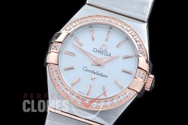 0 OMCON-25-201D Constellation Quartz 25mm SS/RG White Sticks Swiss Quartz