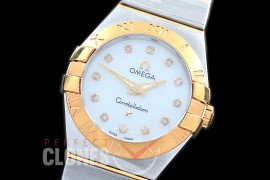 0 OMCON-25-161 Constellation Quartz 25mm SS/YG White Diamonds Swiss Quartz