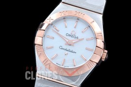 0 OMCON-25-201 Constellation Quartzz 25mm SS/RG White Sticks Swiss Quartz