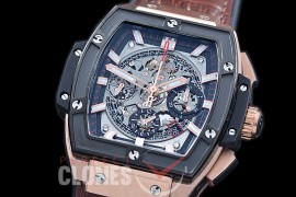 HB-SPT-027 Spirit of Big Bang Chronograph RG/LE Black Skeleton A-7750 