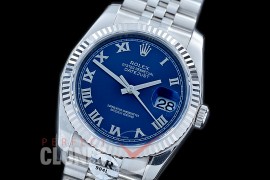 R36DJS-964 ARF/JF 116234 SS/SS Fluted/Jubilee Blue Roman SH 3135 904L Steel 