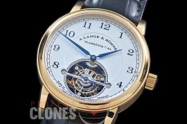 0 0 AL1815-084 Lange 1815 Tourbillon YG/LE White Bridged Tourbillon 