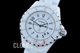 0 0 0 CHA-33W-021 TBF/XF J12 Ladies CER/CER White/Black Num Swiss Eta 956.612 Quartz - Same Movt as Original 