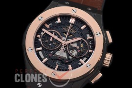 0 HBFSC00238 Classic Fusion Chronograph PVD/RG/LE Black Skeleton A-7750