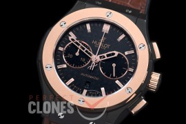 0 HBFSC00235 Classic Fusion Chronograph PVD/RG/LE Black C/F A-7750