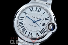 0 0 0 CARBA-36-011S V6F/XF/VXF Ballon de Cartier Midsize 36 SS/SS White Orig Cartier Cal 076 