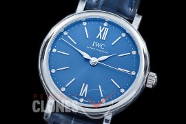 0 0 IWPTL-023 TBF Portofino 34 Automatic IW3574 SS/LE Blue A-IWC Calibre 35100 Mod from Miyota 9015