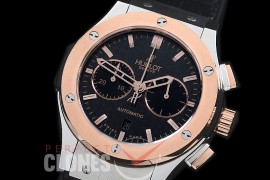0 HBFSC00242 Classic Fusion Chronograph SS/RG/LE Black C/F A-7750