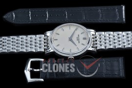 PP-5120-101 TWF Calastrava 5120 Automatic SS/SS White Sticks Asian Clone Calibre 240 - Free Leather Strap with Buckle 