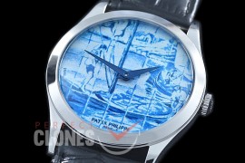 PP-5089-101 Calastrava Azulejos 5089G-061 'The Barge " Automatic SS/LE Enamel Painted Asian Clone Calibre 240 