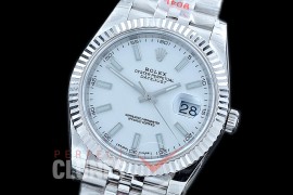 R41DJS-100J NF Datejust II 126334 904L Steel Fluted/Jubilee SS/SS White Sticks SA 3235