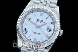 R41DJS-121J NF Datejust II 126334 904L Steel Fluted/Jubilee SS/SS White RomanSA 3235