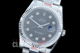 R41DJS-113 NF Datejust II 126334 904L Steel Fluted/Oyster SS/SS Dark Rhodium Diam SA 3235