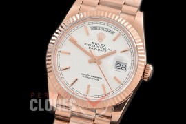 R36DDR-101 BP 128235 2019 DayDate RG/RG Fluted/President White Sticks A-2836