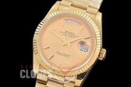 R36DDF-105 BP 128238 2019 DayDate YG/YG Fluted/President Gold Sticks A-2836