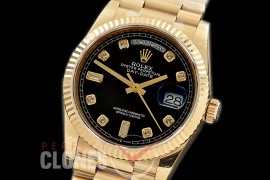 R36DDF-112 BP 128238 2019 DayDate YG/YG Fluted/President Black Diamonds A-2836