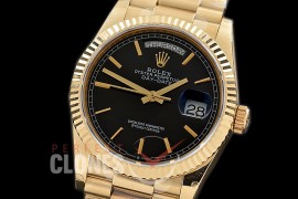 R36DDF-102 BP 128238 2019 DayDate YG/YG Fluted/President Black Sticks A-2836