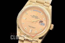 R36DDF-115 BP 128238 2019 DayDate YG/YG Fluted/President Gold Diamonds A-2836