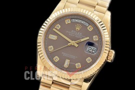 R36DDF-116 BP 128238 2019 DayDate YG/YG Fluted/President Brown Diamonds A-2836