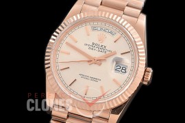 R36DDR-100 BP 128235 2019 DayDate RG/RG Fluted/President Silver Sticks A-2836
