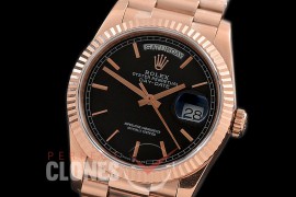R36DDR-102 BP 128235 2019 DayDate RG/RG Fluted/President Black Sticks A-2836