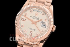 R36DDR-110 BP 128235 2019 DayDate RG/RG Fluted/President Silver Diamonds A-2836