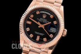 R36DDR-112 BP 128235 2019 DayDate RG/RG Fluted/President Black Diamonds A-2836