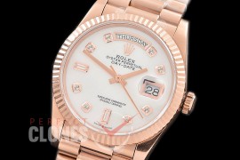 R36DDR-117 BP 128235 2019 DayDate RG/RG Fluted/President MOP White Diamonds A-2836