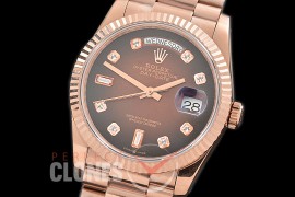 R36DDR-116 BP 128235 2019 DayDate RG/RG Fluted/President Brown Diamonds A-2836