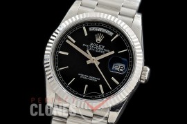 R36DDS-102 BP 128239 2019 DayDate SS/SS Fluted/President Black Sticks A-2836