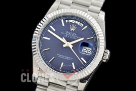 R36DDS-104 BP 128239 2019 DayDate SS/SS Fluted/President Blue Sticks A-2836