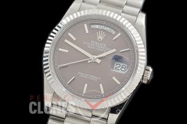 R36DDS-103 BP 128239 2019 DayDate SS/SS Fluted/President Brown Sticks A-2836