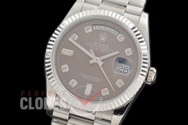 R36DDS-113 BP 128239 2019 DayDate SS/SS Fluted/President Brown Diamonds A-2836