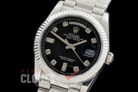 R36DDS-112 BP 128239 2019 DayDate SS/SS Fluted/President Black Diamonds A-2836