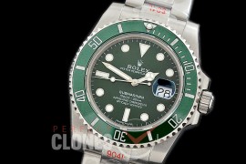 0 0 0 0 RLSS00972 GMF V2 904L Steel Submariner 116610LV SS/SS Green SA 3135