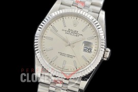 R36DJS-3235-100 GMF 126234 SS/SS Fluted/Jubilee Silver Sticks SH 3235 904L Steel 