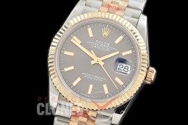 R36DJT-3235-103 GMF 126233 SS/YG Fluted/Jubilee Dark Rhodium Grey Sticks SH 3235 904L Steel 