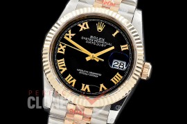 R36DJT-3235-122 GMF 126233 SS/YG Fluted/Jubilee Black Roman SH 3235 904L Steel 