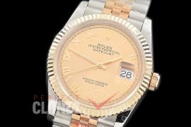 R36DJT-3235-125 GMF 126233 SS/YG Fluted/Jubilee Gold Roman SH 3235 904L Steel 