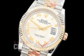 R36DJT-3235-120 GMF 126233 SS/YG Fluted/Jubilee Silver Roman SH 3235 904L Steel 