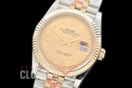 R36DJT-3235-127 GMF 126233 SS/YG Fluted/Jubilee Gold Roman SH 3235 904L Steel 