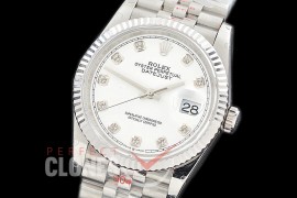 R36DJS-3235-111 GMF 126234 SS/SS Fluted/Jubilee White Diamonds SH 3235 904L Steel 