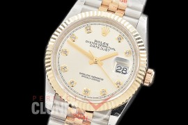 R36DJT-3235-110 GMF 126233 SS/YG Fluted/Jubilee Silver Diamonds SH 3235 904L Steel 