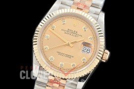 R36DJT-3235-115 GMF 126233 SS/YG Fluted/Jubilee Gold Diamonds SH 3235 904L Steel 