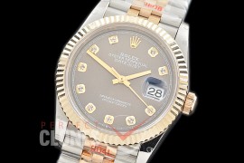 R36DJT-3235-113 GMF 126233 SS/YG Fluted/Jubilee Dark Rhodium Diamonds SH 3235 904L Steel 