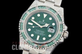 0 0 0 RLS-SP-028 NF Bling Special Edition Submariner 116610LV SS/SS Green A-2836